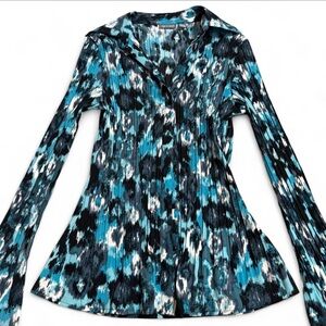 Apt. 9 Teal White & Black Button Up